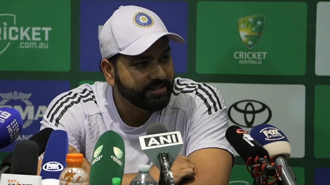 X/BCCI : Rohit Sharma addresses the media ahead of the second India vs Australia Test in Adelaide.