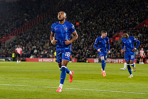 EPL 2024-25: Chelsea's Christopher Nkunku celebrates scoring their side's second goal 