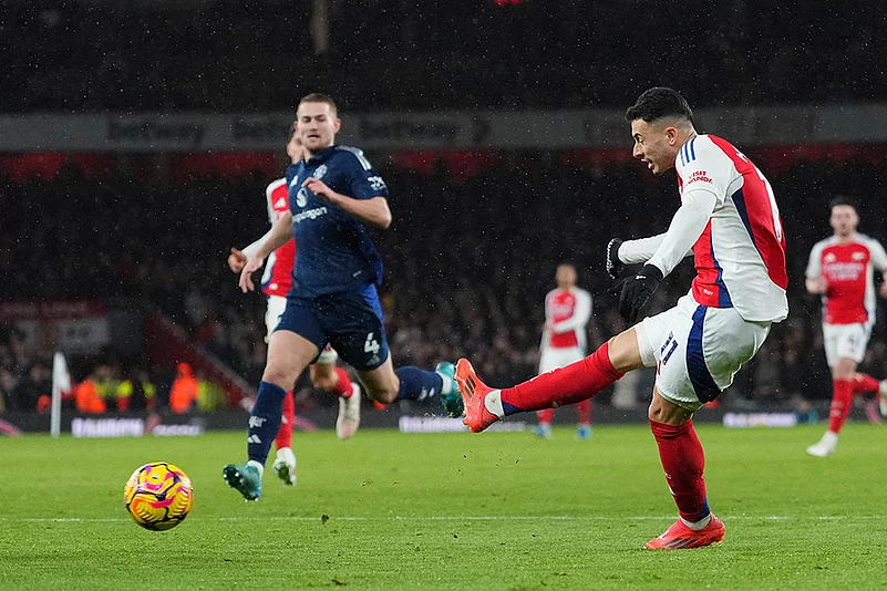 English Premier League soccer Arsenal and Manchester United football gallery: Gabriel Martinelli