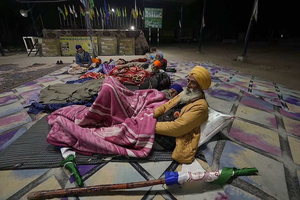 Farmers at Shambhu border Before March