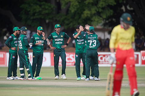 ZIM Vs PAK, 3rd T20I: Pakistan players celebrate a wicket