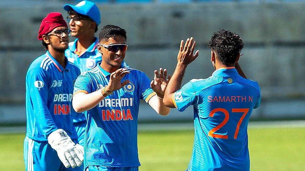 | Photo: AP/Ahmed Ramzan : Jayden Draper’s explosive 107-run knock was not enough as India’s balanced batting effort powered them to a 51-run victory over Australia in the second Youth ODI at Brisbane.