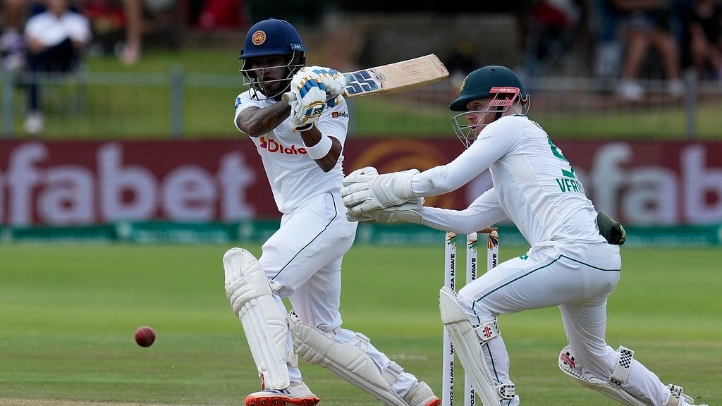 AP : Pathum Nissanka (left) bats during the second day of the second Test  between South Africa and Sri Lanka, at St George's Park in Gqeberha.
