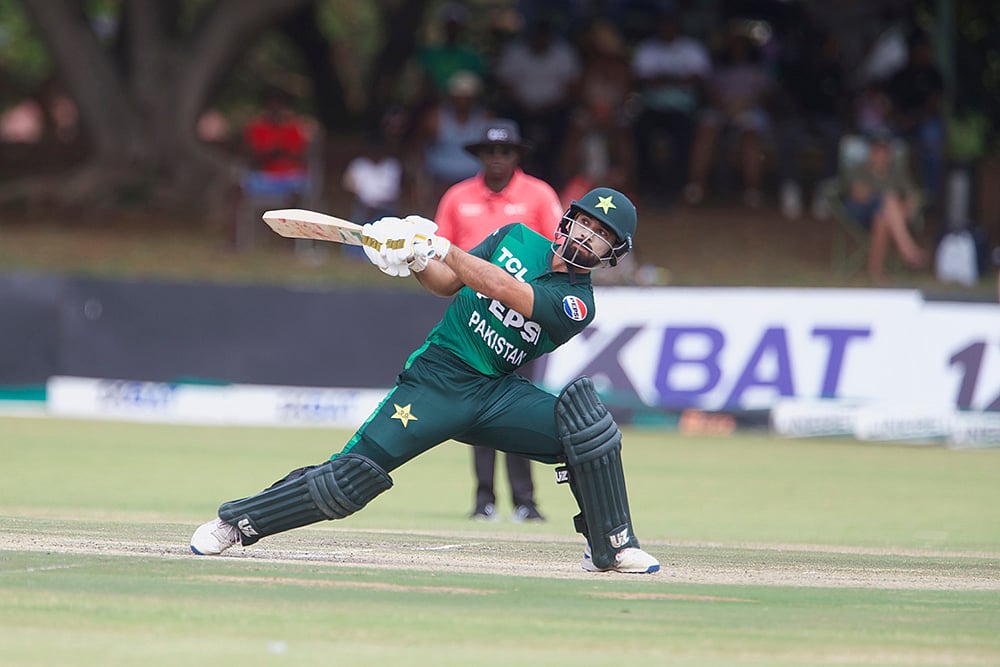 Zimbabwe vs Pakistan 3rd T20I Cricket at Queens Sports Club in Bulawayo: Qasim Akram