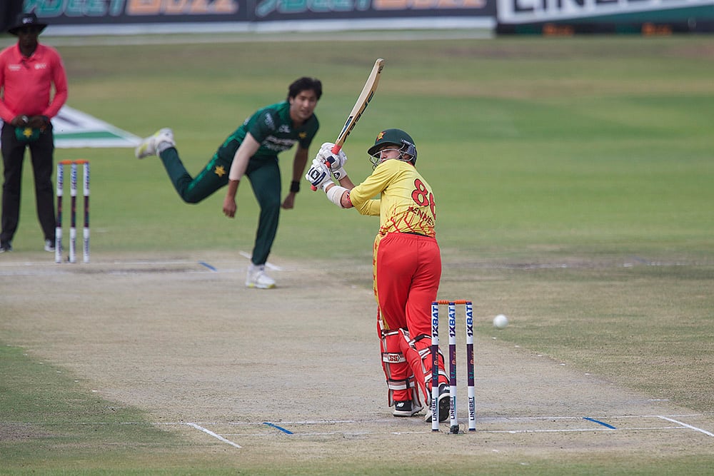 Zimbabwe vs Pakistan 3rd T20I Cricket at Queens Sports Club in Bulawayo: Brian Bennett