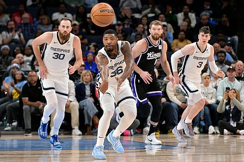 NBA 2024-25: Grizzlies guard Marcus Smart (36) passes the ball