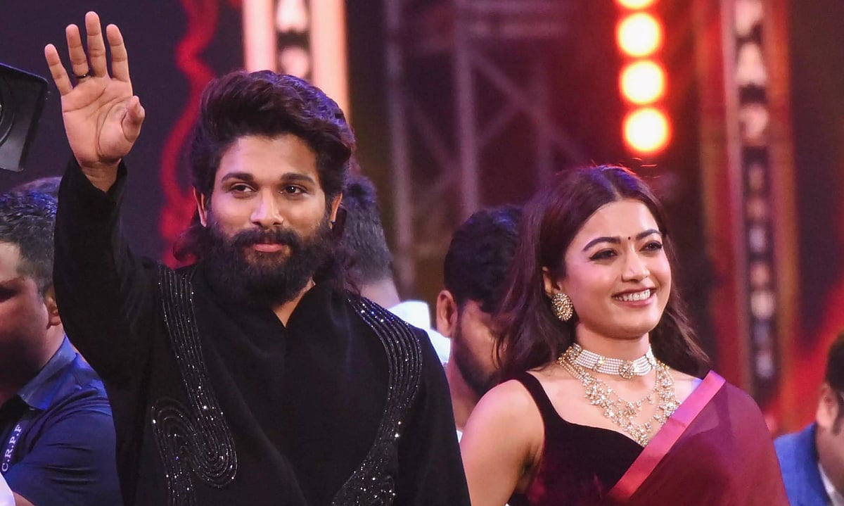 PTI : Pushpa 2 actors Allu Arjun and Rashmika Mandana
