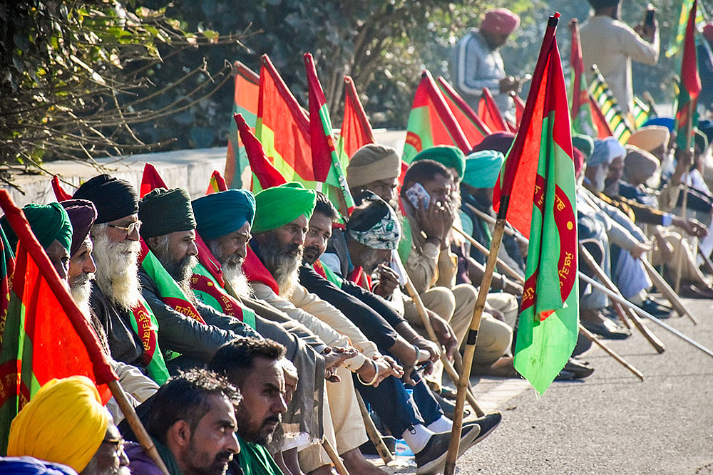 Farmers at Shambhu border Before March