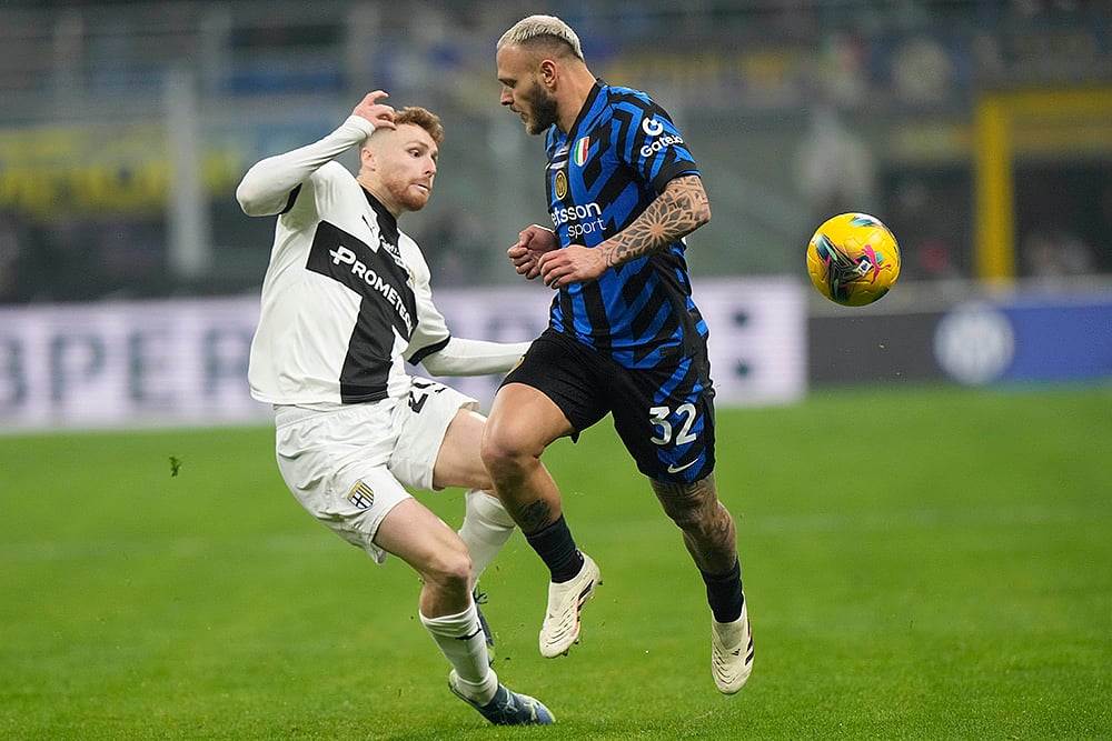 Italy Serie A 2024-25 soccer Inter Milan Vs Parma football Photo gallery: Federico Dimarco