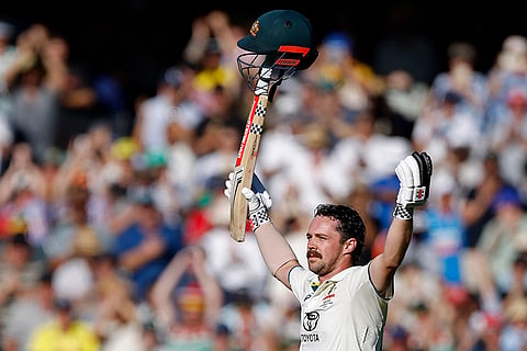 IND Vs AUS 2nd Test Day 2: Australia's Travis Head celebrates after scoring a century