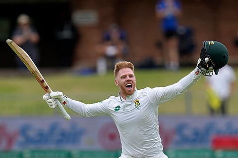 RSA Vs SL 2nd Test Day 2: South Africa's Kyle Verreynne celebrates after scoring a century