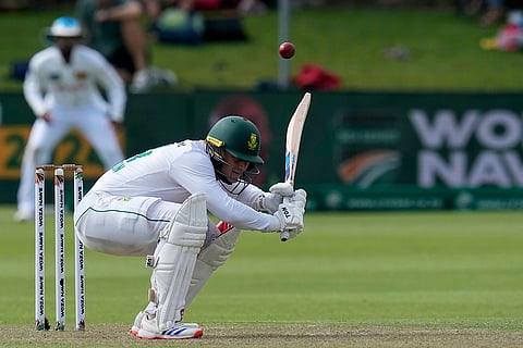 RSA Vs SL 2nd Test Day 2: South Africa's Ryan Rickelton ducks under a delivery