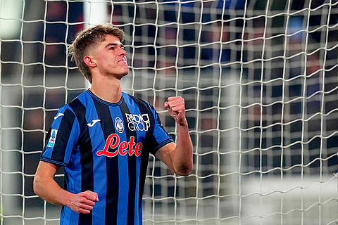 Italy Serie A 2024-25: Atalanta's Charles De Ketelaere celebrates after scoring a goal 