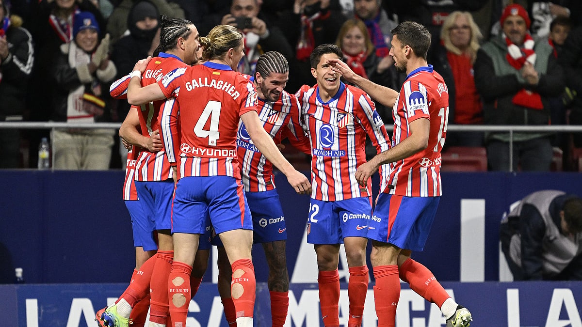 Atletico Madrid celebrate against Sevilla