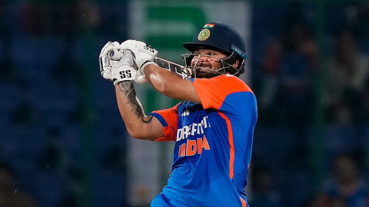 Indias Rinku Singh plays a shot during the second T20I. PTI Photo.jpg