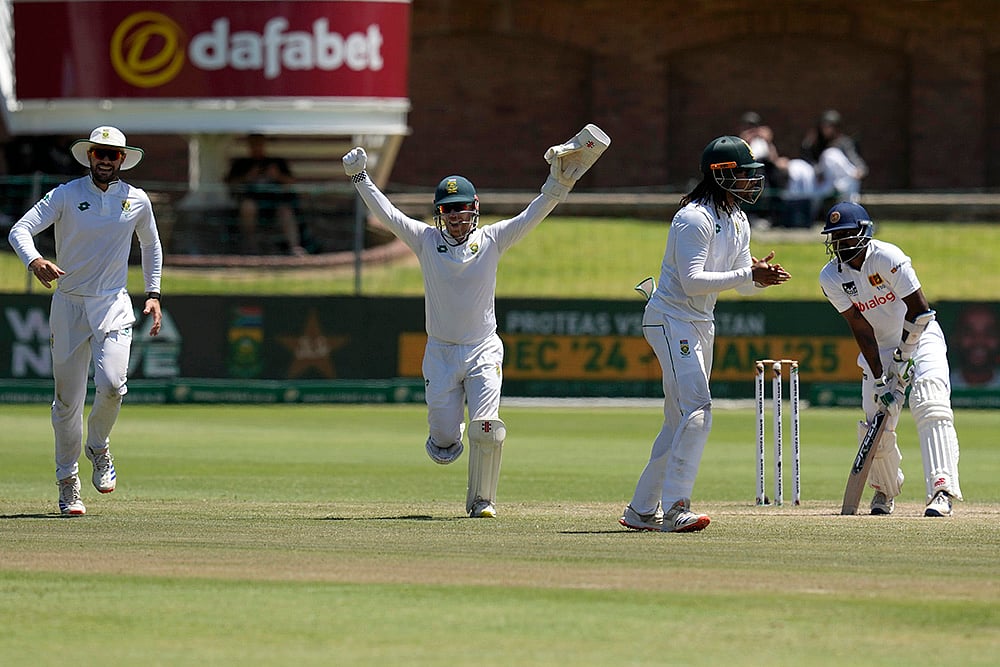 South Africa vs Sri Lanka, RSA Vs SL 2nd Test cricket photo gallery: Prabath Jayasuriya