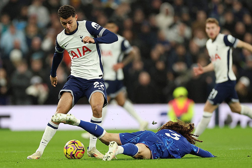 English Premier League soccer Tottenham Hotspur Vs Chelsea football match Pics: Brennan Johnson