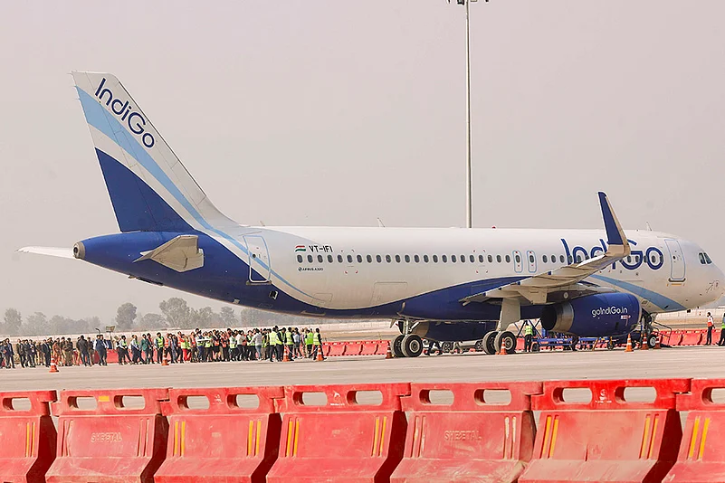 1st test flight lands at Noida Airport, Jewar