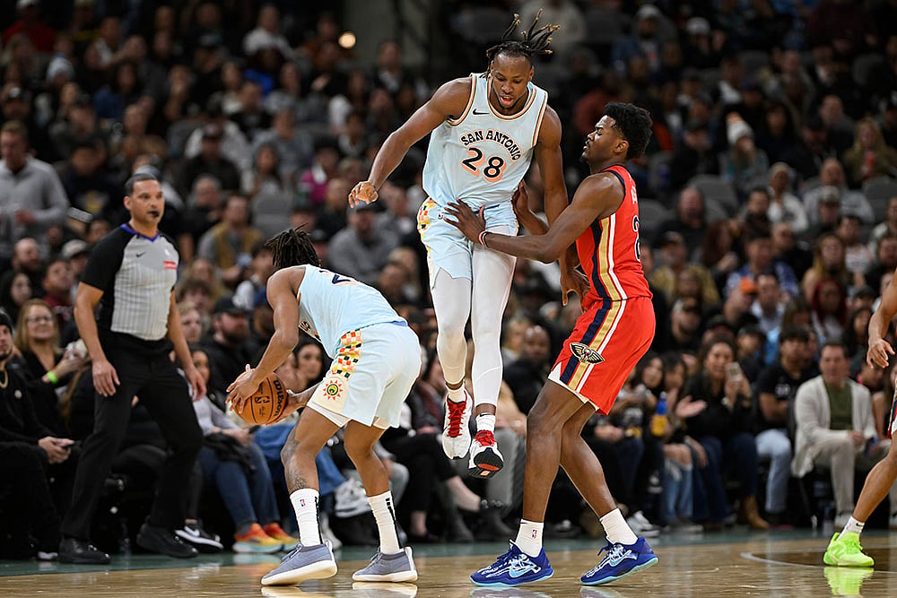 NBA San Antonio Spurs vs New Orleans Pelicans Basketball match Pics: Yves Missi