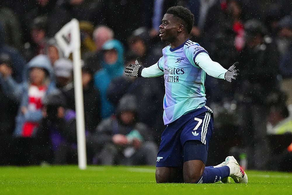 English Premier League soccer Fulham and Arsenal football match Pics: Bukayo Saka