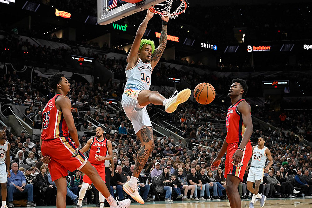 NBA San Antonio Spurs vs New Orleans Pelicans Basketball match Pics: Jeremy Sochan 