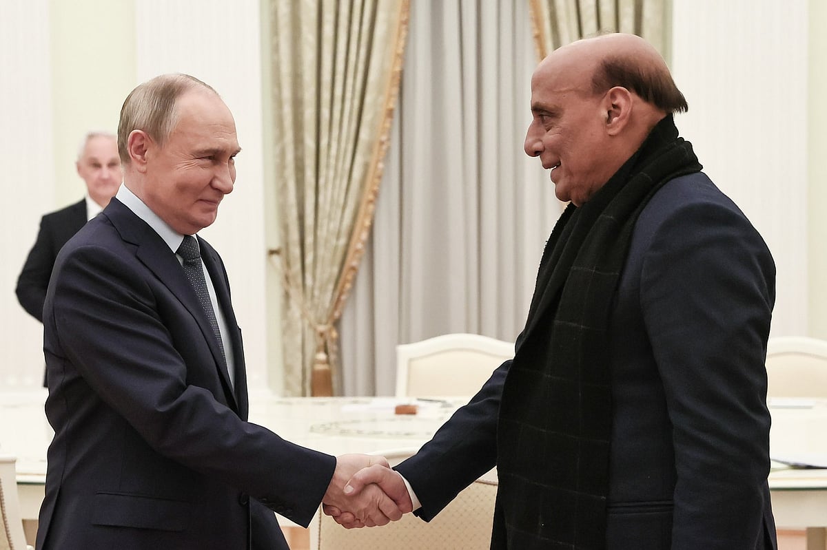 Rajnath Singh meets Vladimir Putin in Russia