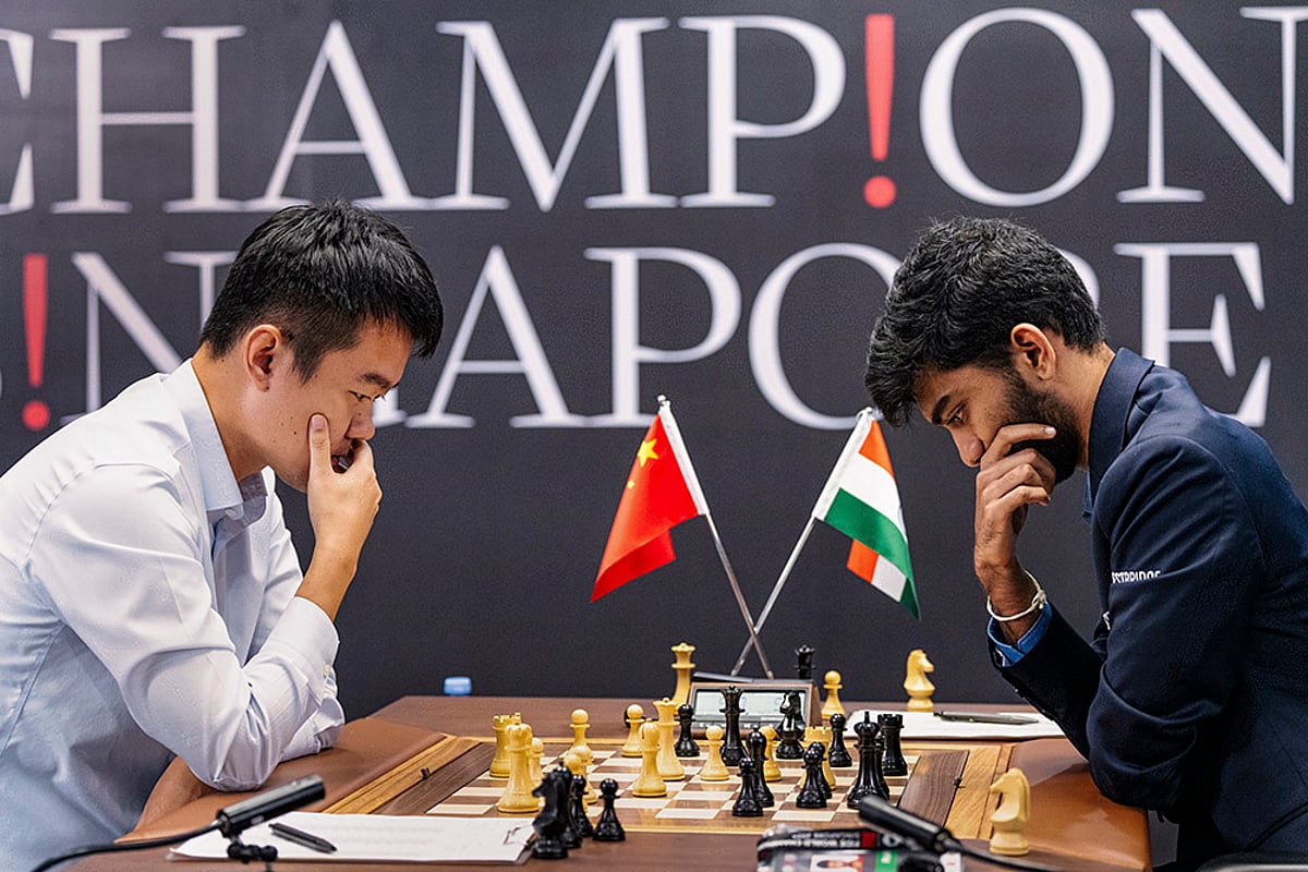 FIDE World Chess Championship 2024 Game 12 D Gukesh vs Ding Liren photo