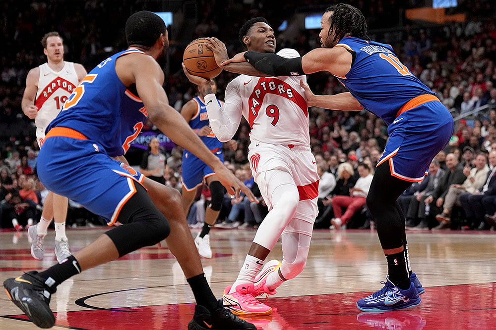 NBA New York Knicks vs Toronto Raptors basketball game photos: RJ Barrett