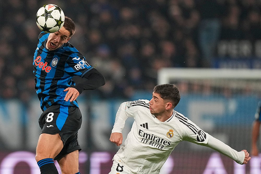 UEFA Champions League soccer Atalanta vs Real Madrid football match pics: Mario Pasalic