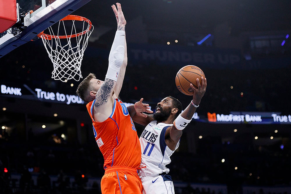 NBA cup quarterfinals Oklahoma City Thunder Vs Dallas Mavericks basketball: Kyrie Irving