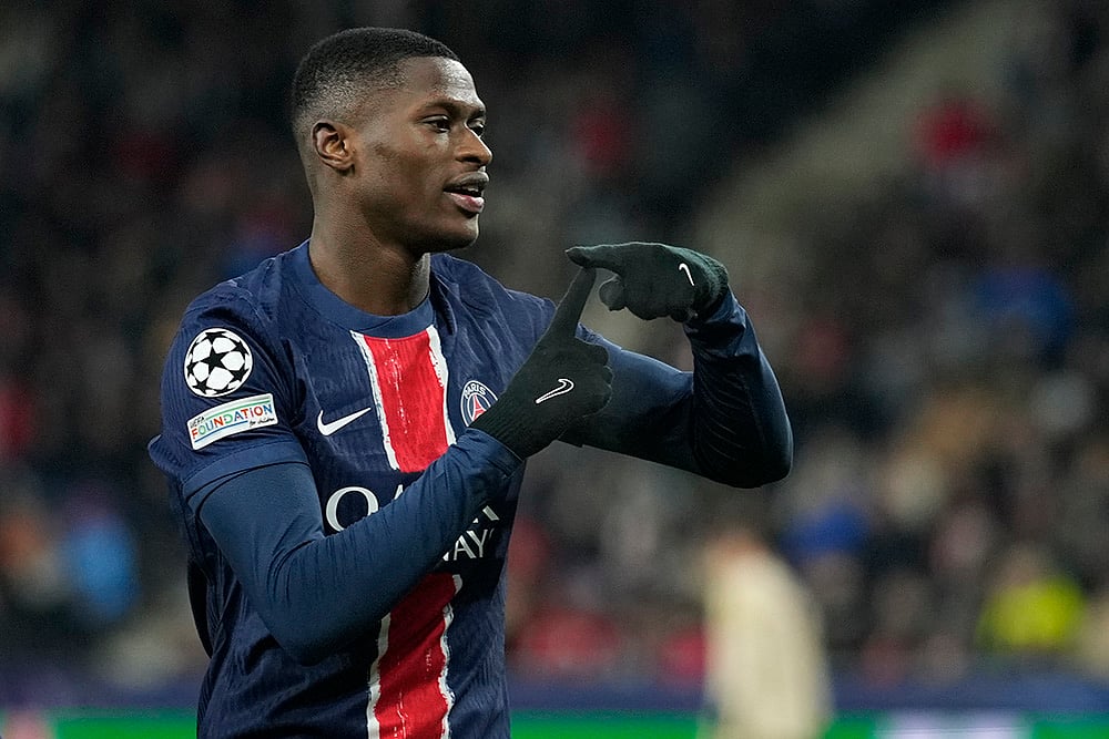 UEFA Champions League soccer PSG Vs FC Red Bull Salzburg football match pics: Nuno Mendes