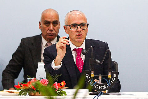 Omar Abdullah interacts with civil society members
