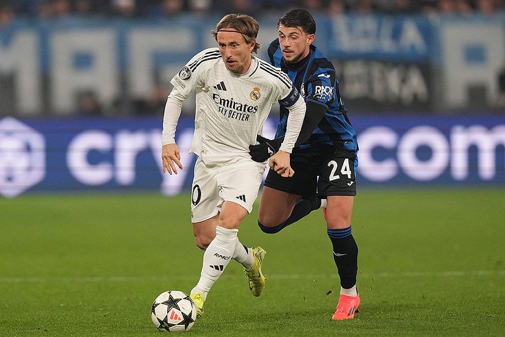 UEFA Champions League soccer Atalanta vs Real Madrid football match pics: Luka Modric
