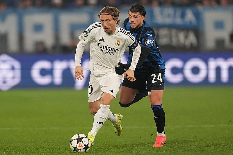UEFA Champions League soccer Atalanta vs Real Madrid football match pics: Luka Modric