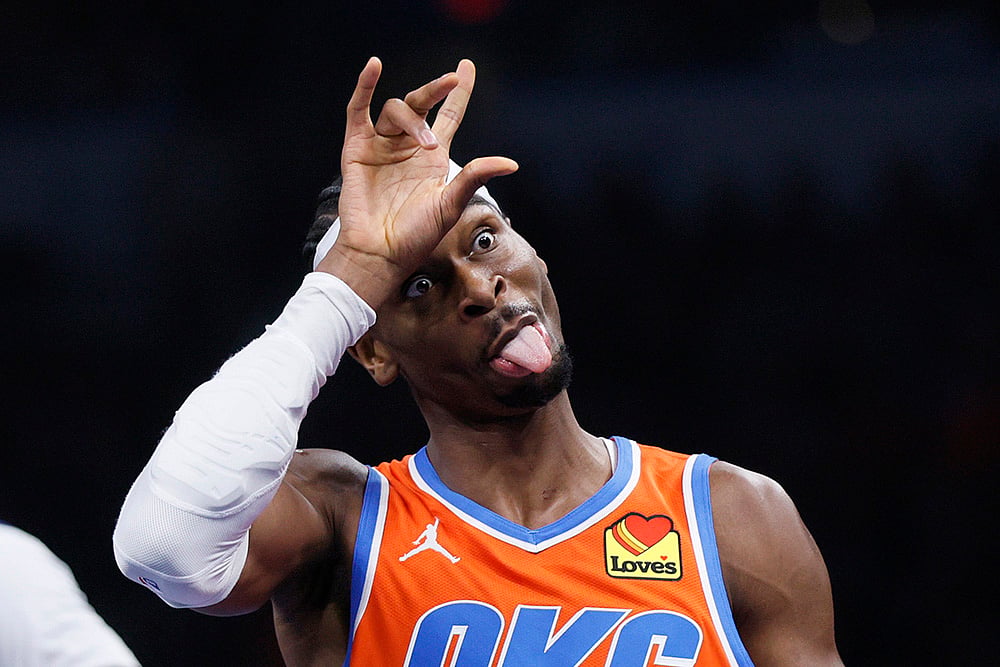 NBA cup quarterfinals Oklahoma City Thunder Vs Dallas Mavericks basketball: Shai Gilgeous-Alexander