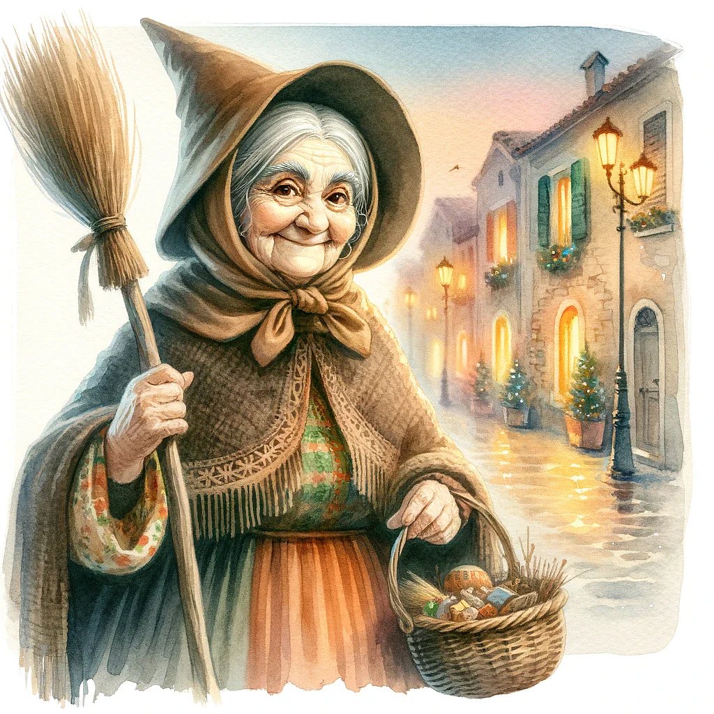 Witch brings gifts to Italy