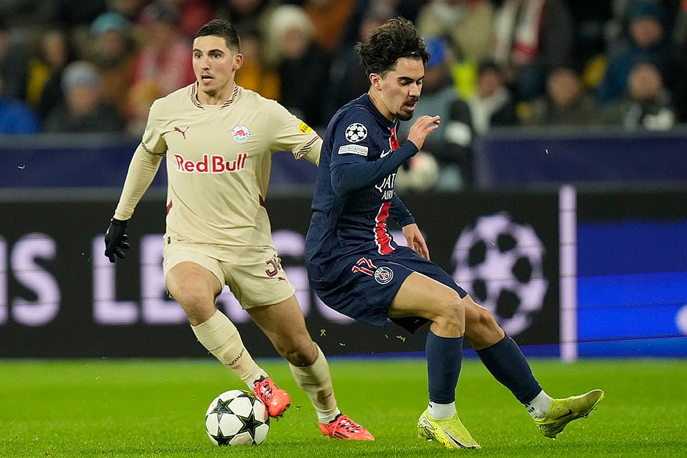 UEFA Champions League soccer PSG Vs FC Red Bull Salzburg football match pics: Vitinha