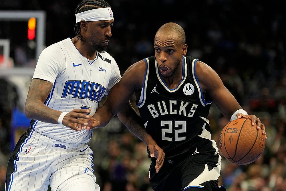 NBA cup tournament quarterfinals Milwaukee Bucks Vs Orlando Magic basketball game: Khris Middleton