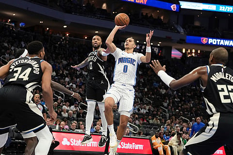 NBA Cup quarterfinals: Magic's Anthony Black shoots past Bucks' Damian Lillard