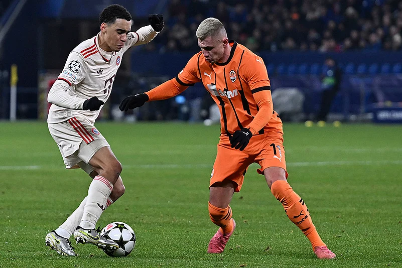 UEFA Champions League soccer Shakhtar Donetsk vs Bayern Munich football match pics: Jamal Musiala
