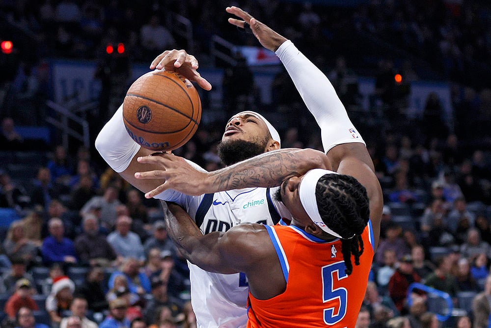 NBA cup quarterfinals Oklahoma City Thunder Vs Dallas Mavericks basketball: Luguentz Dort
