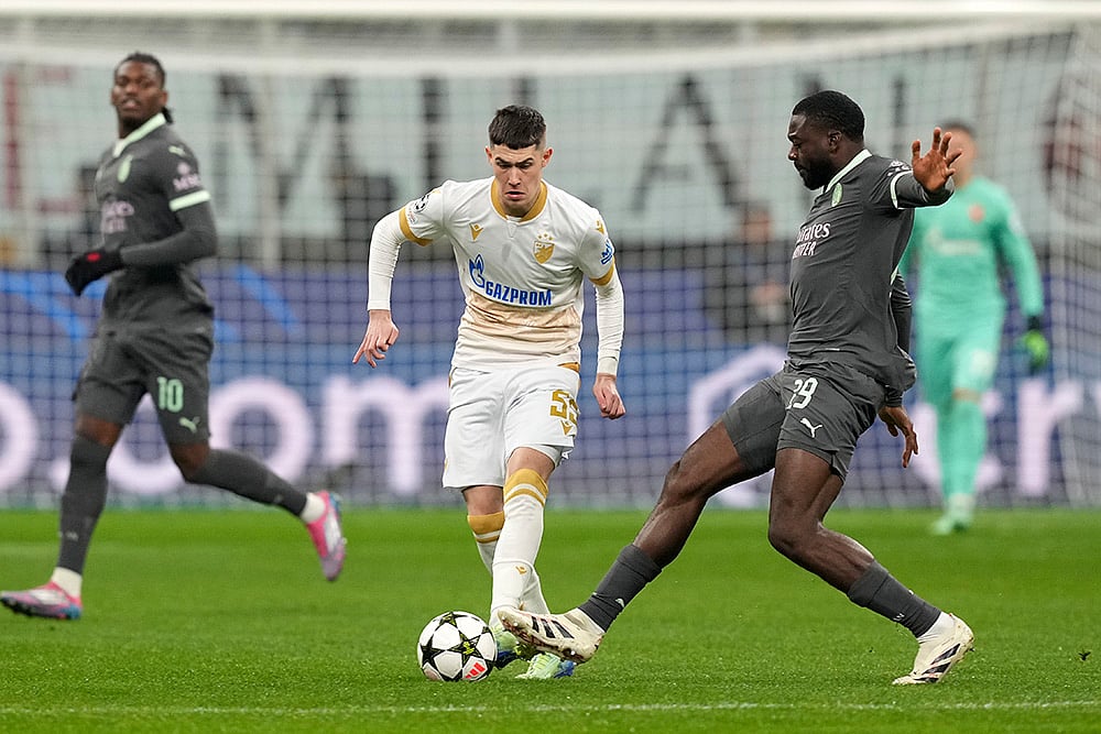 UEFA Champions League soccer AC Milan and Red Star Belgrade football match photos: Youssouf Fofana