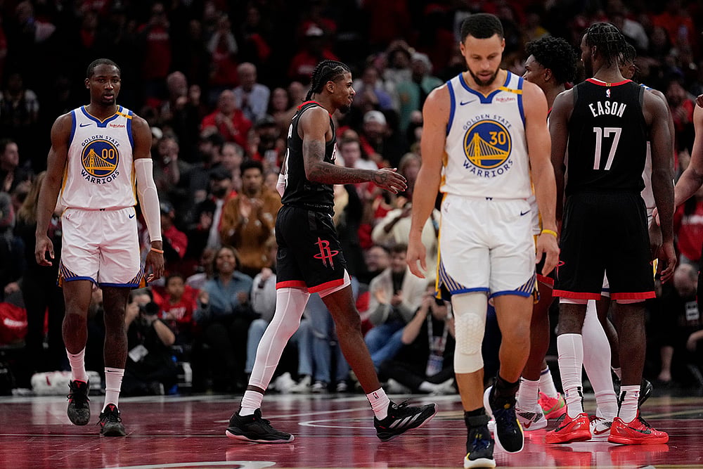 NBA Cup semifinals Houston Rockets vs Golden State Warriors basketball game pics: Alperen Sengun