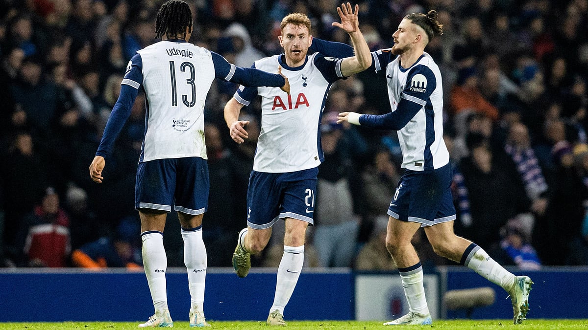 Dejan Kulusevski celebrates for Tottenham - null