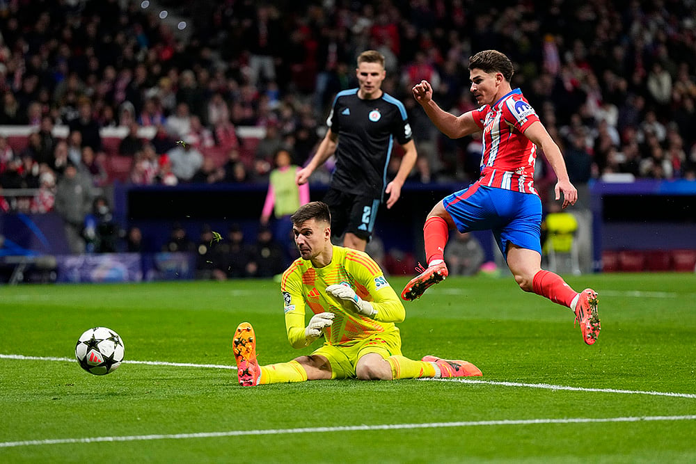 UEFA Champions League soccer Atletico Madrid and Slovan Bratislava photos: Julian Alvarez 