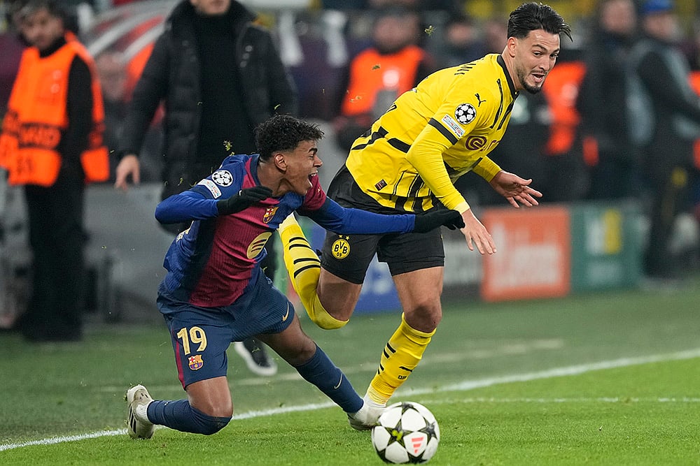 UEFA Champions League Borussia Dortmund and FC Barcelona football match photos: Lamine Yamal