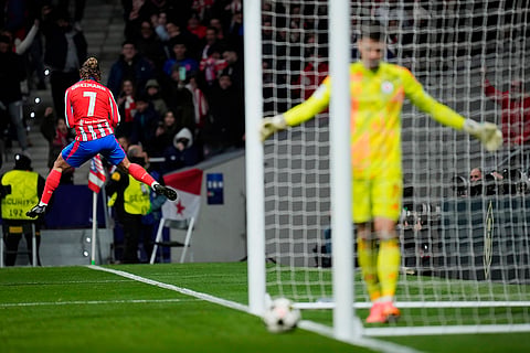 UEFA Champions League: Atletico Madrid's Antoine Griezmann celebrates after scoring his side's second goal