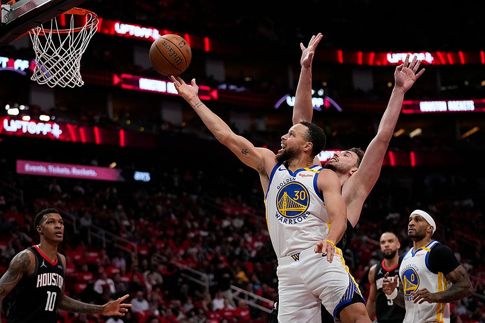 NBA Cup semifinals Houston Rockets vs Golden State Warriors basketball game pics: Stephen Curry 