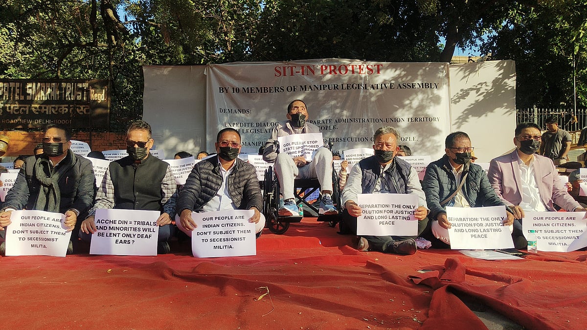 Rakhi Bose/Outlook : Manipur's Kuki-Zo MLAs Lead 'Symbolic' Silent Protest In Delhi |