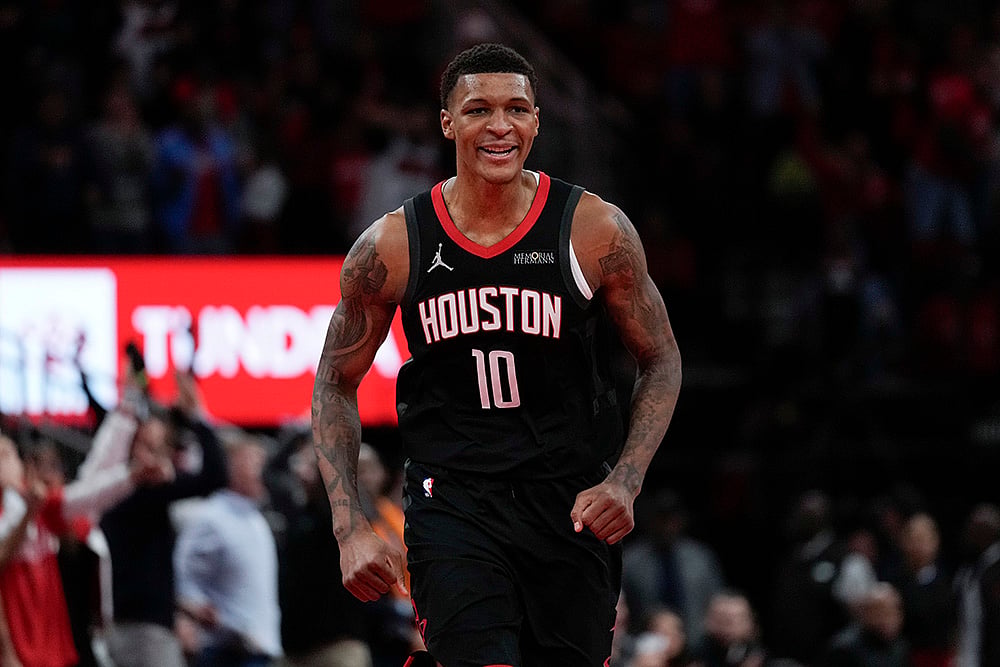 NBA Cup semifinals Houston Rockets vs Golden State Warriors basketball game pics: Jabari Smith Jr.